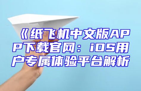 《纸飞机中文版APP下载官网：iOS用户专属体验平台解析