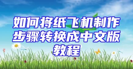如何将纸飞机制作步骤转换成中文版教程