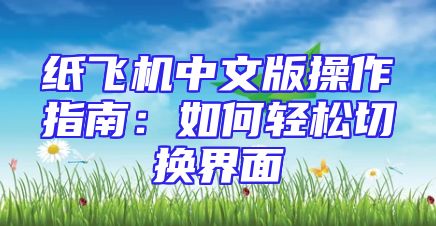 纸飞机中文版操作指南：如何轻松切换界面