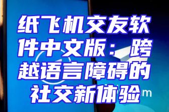 纸飞机交友软件中文版：跨越语言障碍的社交新体验