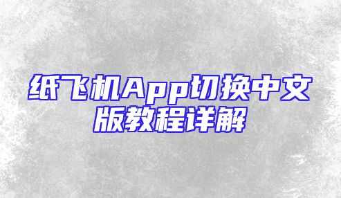 纸飞机App切换中文版教程详解