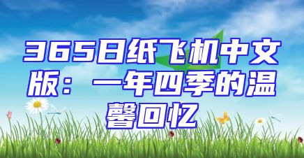 365日纸飞机中文版：一年四季的温馨回忆