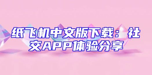 纸飞机中文版下载：社交APP体验分享