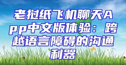 老挝纸飞机聊天App中文版体验：跨越语言障碍的沟通利器