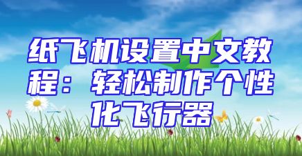 纸飞机设置中文教程：轻松制作个性化飞行器