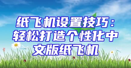 纸飞机设置技巧：轻松打造个性化中文版纸飞机
