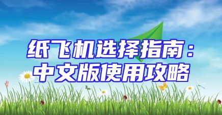 纸飞机选择指南：中文版使用攻略